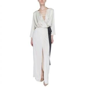 NEW SANDRO FERRONE women's long dress in beige